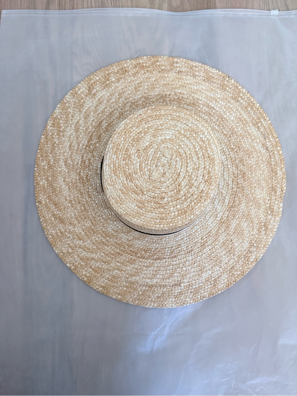 Lack Of Color The Spencer Wide Brimmed Natural Straw Boater with Black Band - Picture 2 of 5
